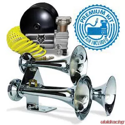 Pacbrake Premium Triple Train Horn Kit W/Air Horn Kit (HP10254) and Onboard Air Kit (HP10163) - HP10314