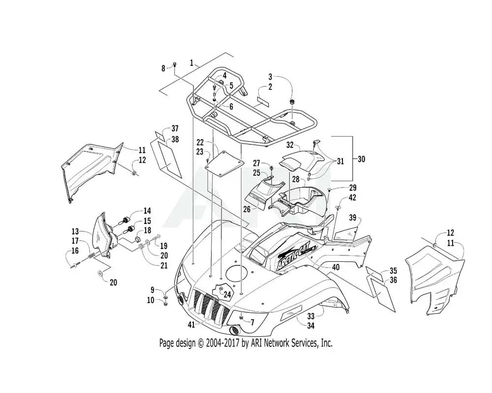 Arctic Cat OEM Fender Front Red Assembly | (Inc. 34 39) CLEARANCE - 4506-392