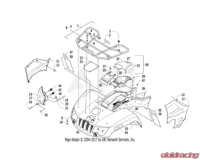 Arctic Cat 500 2014 OEM Cover Radiator Red CLEARANCE - 2416-134