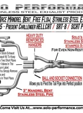Solo Performance Street-Race-XV Catback Exhaust Kit w/ Solo Return Box Dodge Challenger SRT 2015-2018                                     - 991111SL - Image 2