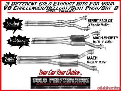 Solo Performance Street-Race-XV Catback Exhaust Kit w/ Solo Return Box Dodge Challenger SRT 2015-2018 - 991111SL
