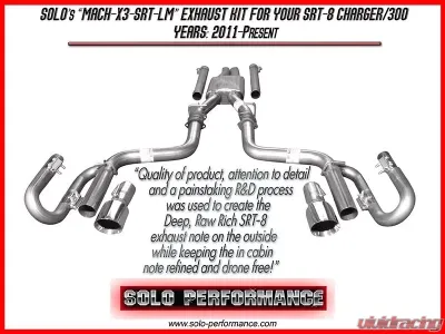 Solo Performance Mach-X3-SRT-LM Catback Exhaust Kit Dodge Charger SRT 2011-2014 - 991113SL