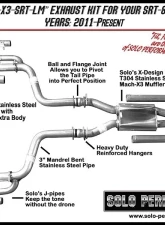 Solo Performance Mach-X3-SRT-LM Catback Exhaust Kit Dodge Charger SRT 2011-2014                                     - 991113SL - Image 3