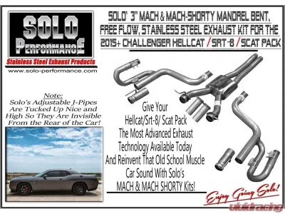 Solo Performance Mach-Shorty-XV Catback Exhaust Kit w/ Solo Return Box Dodge Challenger SRT 2015-2018 - 991114SL