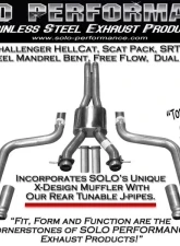 Solo Performance Mach-Shorty-XV Catback Exhaust Kit w/ Solo Return Box Dodge Challenger SRT 2015-2018                                     - 991114SL - Image 4