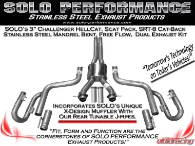 Solo Performance Mach-Shorty-XV Catback Exhaust Kit w/ Solo Return Box Dodge Challenger SRT 2015-2018 - 991114SL