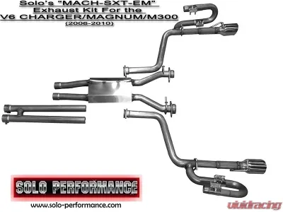Solo Performance Mach-SXT-EM Catback Exhaust Kit Dodge Charger V6 2006-2010 - 991117SL