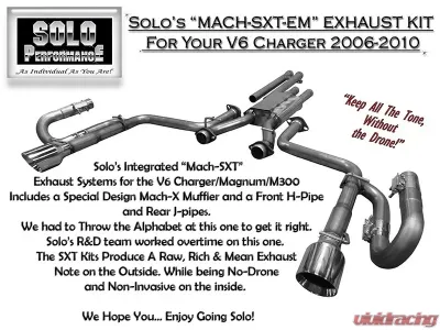 Solo Performance Mach-SXT-EM Catback Exhaust Kit Dodge Charger V6 2006-2010 - 991117SL