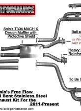 Solo Performance Mach-SXT-LM Catback Exhaust Kit Dodge Charger V6 2011-2014                                     - 991118SL - Image 2