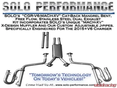 Solo Performance Mach-V6-XV Catback Exhaust Kit Dodge Charger V6 2015-2018 - 991125SL