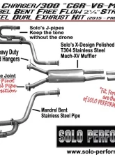 Solo Performance Mach-V6-XV Catback Exhaust Kit Dodge Charger V6 2015-2018                                     - 991125SL - Image 3