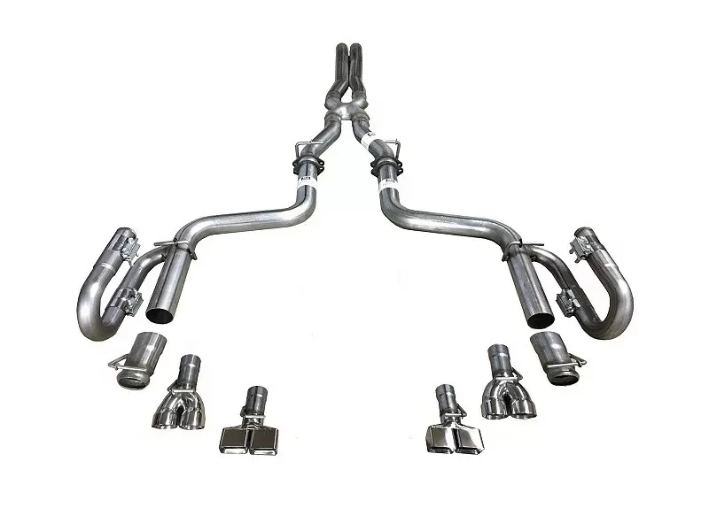Solo Performance Street Race X3 Catback Exhaust Kit w/ Quad Square Tips Dodge Challenger SRT 2008-2014 - 991132SL