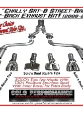 Solo Performance Street Race X3 Catback Exhaust Kit w/ Quad Square Tips Dodge Challenger SRT 2008-2014                                     - 991132SL - Image 2