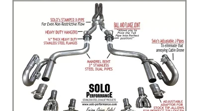 Solo Performance Street Race X3 Catback Exhaust Kit Dodge Challenger SRT 2008-2014                                     - 991130SL - Image 3