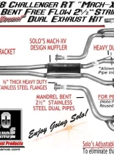 Solo Performance Mach-XV-CH-RT Exhaust Kit Dodge Challenger V8 5.7L R/T 2015-2016                                     - 991143SL - Image 2