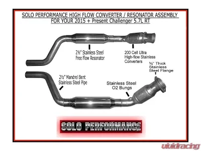 Solo Performance Street Race Catback Exhaust Kit Dodge Challenger V8 5.7L R/T 2015-2016 - 991144SL