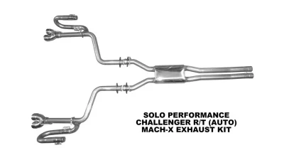 Solo Performance Mach-X Catback Exhaust Kit w/ Dual Round Tips Dodge Challenger R/T MDS AT 2008-2014                                     - 991148SL - Image 2