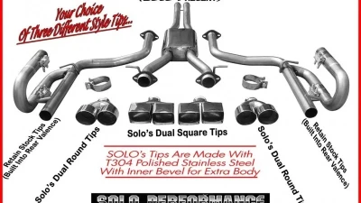 Solo Performance Mach-XV-V6-CH Catback Exhaust Kit w/ Dual Round Tips Dodge Challenger V6 2015-2018                                     - 991163SL - Image 4