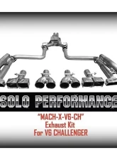 Solo Performance Mach-X-V6-CH Catback Exhaust Kit w/ Round Tips Dodge Challenger V6 2009-2014                                     - 991166SL - Image 2