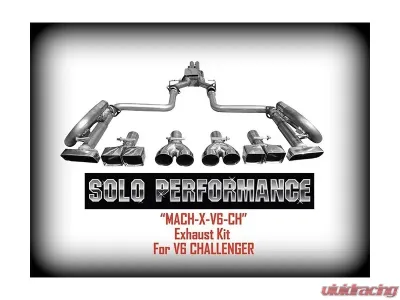 Solo Performance Mach-X-V6-CH Catback Exhaust Kit w/ Round Tips Dodge Challenger V6 2009-2014 - 991166SL