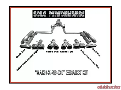 Solo Performance Mach-X-V6-CH Catback Exhaust Kit w/ Round Tips Dodge Challenger V6 2009-2014 - 991166SL