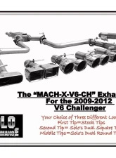 Solo Performance Mach-X-V6-CH Catback Exhaust Kit w/ Round Tips Dodge Challenger V6 2009-2014                                     - 991166SL - Image 7