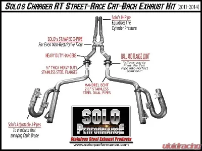 Solo Performance Street-Race Catback Exhaust Kit Dodge Charger RT 2011-2014 - 991191SL