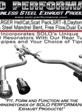 Solo Performance Mach-X3-SRT-EM Catback Exhaust Kit w/ Polished Tips Dodge Charger SRT 2015-2018                                     - 991195SL - Image 3