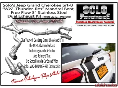 Solo Performance WK2-Thunder-Res Catback Exhaust System Jeep Grand Cherokee SRT-8 2012-2018 - 991717SL