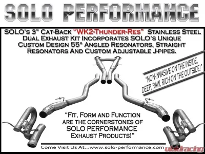 Solo Performance WK2-Thunder-Res Catback Exhaust System Jeep Grand Cherokee SRT-8 2012-2018 - 991717SL