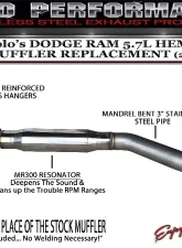 Solo Performance Muffler Replacement w/ MR300 Resonator Ram 1500 5.7L 2019-2020                                     - 991903SL - Image 2