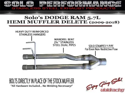 Solo Performance Muffler Delete Ram 2500 6.4L 2014-2019 - 991904SL