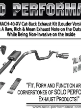 Solo Performance Eco-Mach-40-XV Dual Catback Exhaust System - Louder Version (132" Wheel Base) Ford F-150 V6 2015-2019                                     - 993132SL - Image 4
