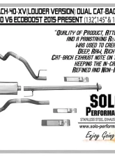 Solo Performance Eco-Mach-40-XV Dual Catback Exhaust System - Louder Version (132" Wheel Base) Ford F-150 V6 2015-2019                                     - 993132SL - Image 5