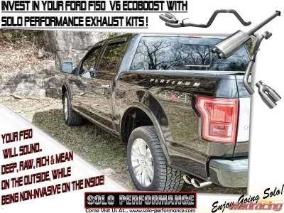 Solo Performance Eco-Mach-40-XV Dual Catback Exhaust System - Louder Version (132" Wheel Base) Ford F-150 V6 2015-2019 - 993132SL