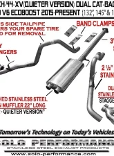 Solo Performance Eco-Mach-44-XV Dual Catback Exhaust System - Quieter Version (132" Wheel Base) Ford F-150 V6 2015-2019                                     - 993134SL - Image 2