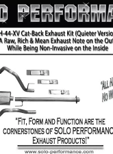 Solo Performance Eco-Mach-44-XV Dual Catback Exhaust System - Quieter Version (132" Wheel Base) Ford F-150 V6 2015-2019                                     - 993134SL - Image 4
