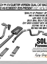 Solo Performance Eco-Mach-44-XV Dual Catback Exhaust System - Quieter Version (132" Wheel Base) Ford F-150 V6 2015-2019                                     - 993134SL - Image 5