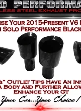 Solo Performance Mach-XJ Catback Exhaust System (Black Tips) Ford Mustang V6 2015-2022                                     - 993137BK - Image 4