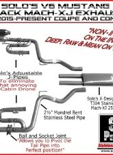 Solo Performance Mach-XJ Catback Exhaust System (Black Tips) Ford Mustang V6 2015-2022                                     - 993137BK - Image 2