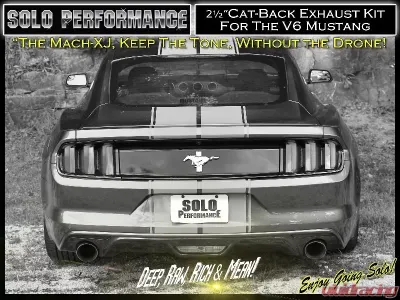 Solo Performance Mach-XJ Catback Exhaust System (Black Tips) Ford Mustang V6 2015-2022 - 993137BK