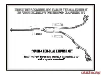 Solo Performance Mach-X-Eco-Dual 3" Catback Exhaust Kit (157" Wheel Base) Ford F-150 2011-2014 - 993157SL