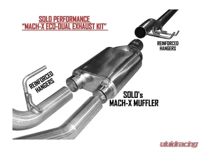 Solo Performance Mach-X-Eco-Dual 3" Catback Exhaust Kit (157" Wheel Base) Ford F-150 2011-2014 - 993157SL