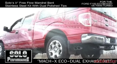 Solo Performance Mach-X-Eco-Dual 3" Catback Exhaust Kit (157" Wheel Base) Ford F-150 2011-2014 - 993157SL