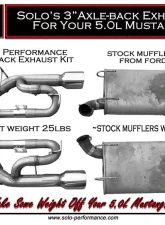 Solo Performance Axle-Back Exhaust System (Black Tips) Ford Mustang GT 2011-2014                                     - 993148BK - Image 3