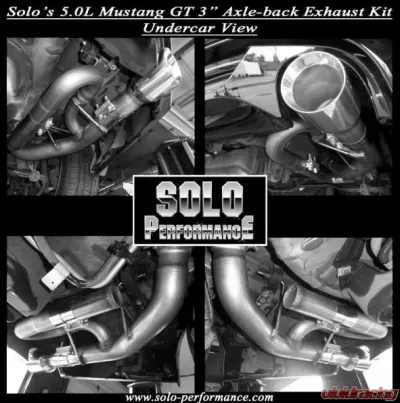 Solo Performance Axle-Back Exhaust System (Black Tips) Ford Mustang GT 2011-2014 - 993148BK