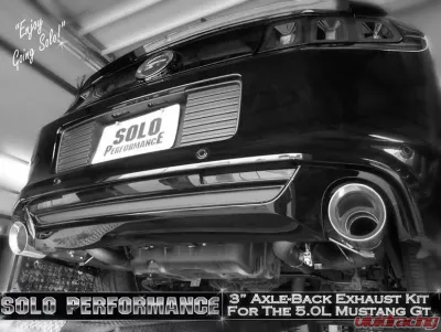 Solo Performance Axle-Back Exhaust System (Black Tips) Ford Mustang GT 2011-2014 - 993148BK
