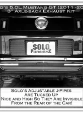 Solo Performance Axle-Back Exhaust System (Black Tips) Ford Mustang GT 2011-2014                                     - 993148BK - Image 7