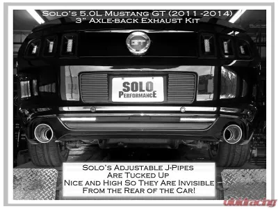 Solo Performance Axle-Back Exhaust System (Black Tips) Ford Mustang GT 2011-2014 - 993148BK