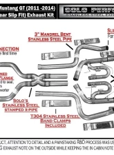 Solo Performance Street-Race Catback Exhaust System (Black Tips) Ford Mustang GT 2011-2014                                     - 993152BK - Image 2